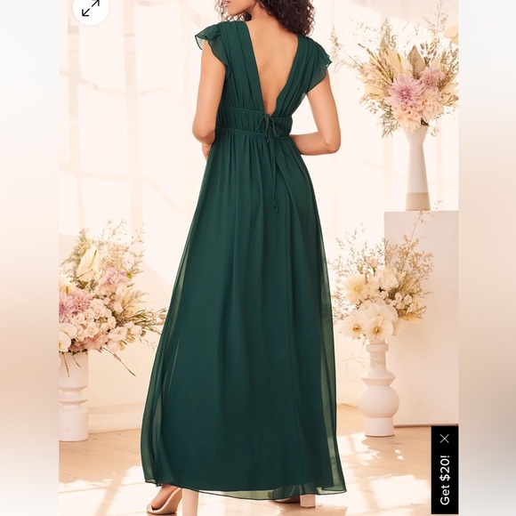 Lulus I’m All Yours Emerald Green Ruffled Maxi Dress - Picture 2 of 6